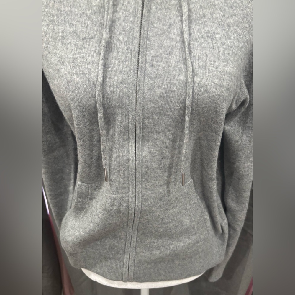 NWT Quince Mongolian Cashmere Full-Zip Hoodie Heather Gray Small & Medium Casual - Picture 6 of 14